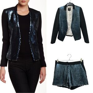 Ted Baker London Sequin Blazer + Matching Shorts Set, Size 0